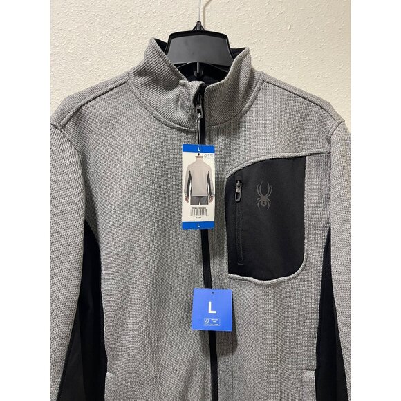 Spyder Men's Relaxed Fit Full Zip Jacket, L, Gray, New - Picture 8 of 13